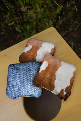 Load image into Gallery viewer, Designer Series Bags (Set of 8) - Denim / Cowhide