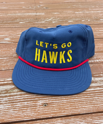 Load image into Gallery viewer, "Let's Go Hawks" Roper Pinch Snapback