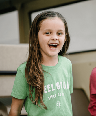 Load image into Gallery viewer, Feel Good Field Goods Youth Tee - Heather Green / White