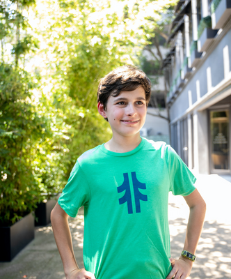 Load image into Gallery viewer, Giving Tree Youth Tee - Green Frost / New Navy