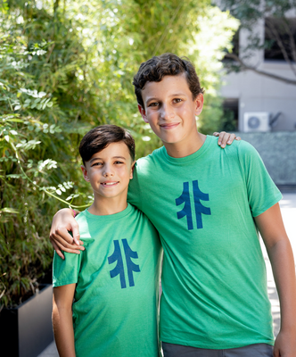 Load image into Gallery viewer, Giving Tree Youth Tee - Green Frost / New Navy