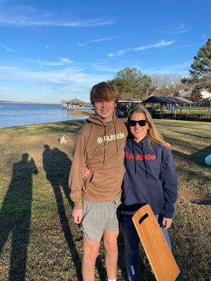 Load image into Gallery viewer, The Feel Goodie Hoodie - Navy & Vintage Red