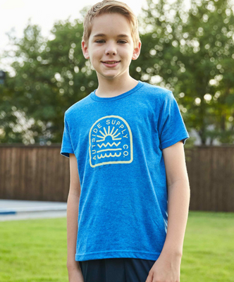 Load image into Gallery viewer, Terrain Window Youth Tee - Royal Blue / Reflex Yellow