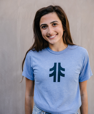 Load image into Gallery viewer, The Giving Tree Tee - Powder Blue / Navy