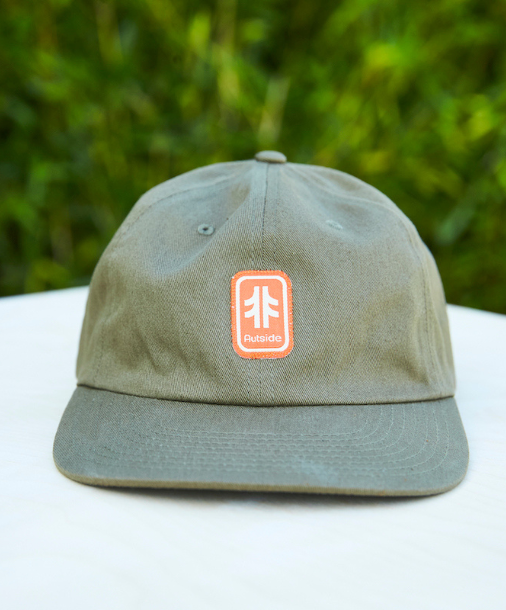 Autside Patch Unstructured Dad Hat - Driftwood / Woven Label Patch