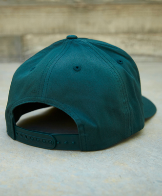 Load image into Gallery viewer, Autside Askew 5-Panel Curved Bill - Deep Spruce / Sky Blue
