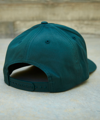 Load image into Gallery viewer, Autside Askew 5-Panel Curved Bill - Deep Spruce / Sky Blue