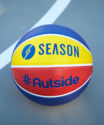 Load image into Gallery viewer, The Autside x Season All-Surface Basketball - Blue / Yellow / Red
